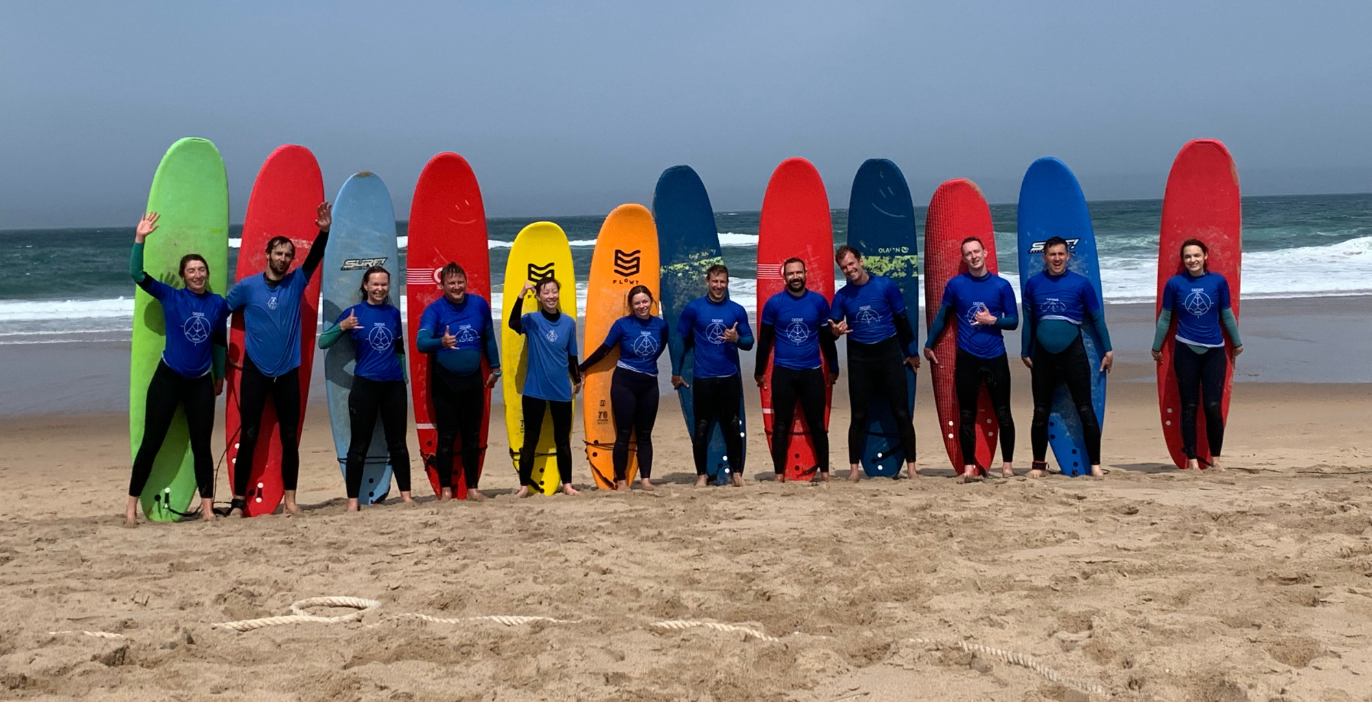 Surf boards lined up at Guincho