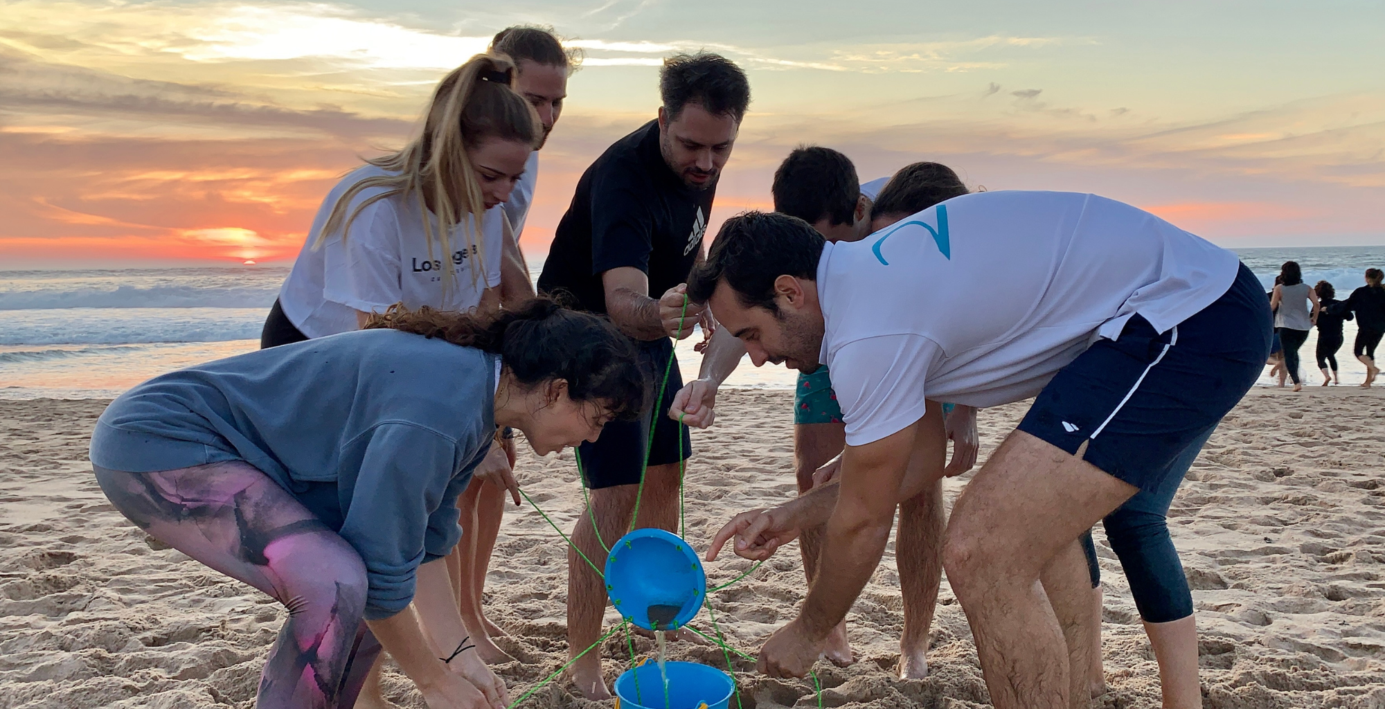 Beach games with a corporate group